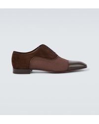 Christian Louboutin - Stringate Oxford Greggo Con Pelle E Suede - Lyst