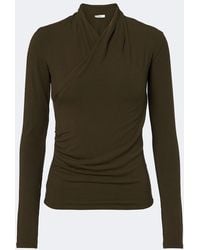 Vince - Fixed Jersey Wrap Top - Lyst