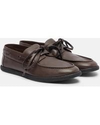 The Row - Novus Sailor Leather Boat Shoes - Lyst