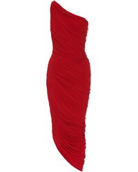 Norma Kamali Midikleid Diana aus Jersey - Rot