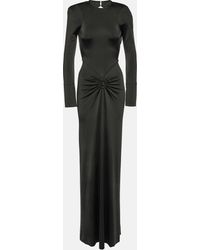 Victoria Beckham - Gathered Jersey Maxi Dress - Lyst