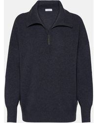 Brunello Cucinelli - Ribbed-knit Cashmere Polo Sweater - Lyst