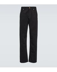 Versace - Embellished Mid-rise Straight Jeans - Lyst