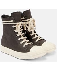 Rick Owens - High-Top Sneakers Geobasket Aus Veloursleder - Lyst