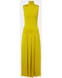 Alaïa - Pleated Knitted Maxi Dress - Lyst