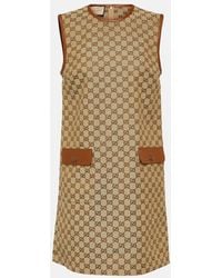 Gucci - Kleid Aus GG Canvas - Lyst