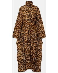 Alaïa - Animal-Print Taffeta Trench Coat - Lyst