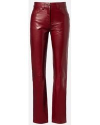 KHAITE - Gerade Hose Callum Aus Leder - Lyst