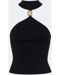 Jonathan Simkhai - Renlen Embellished Halterneck Wool Top - Lyst