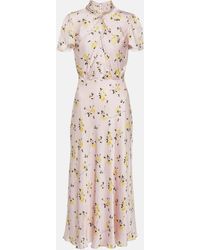 Self-Portrait - Robe midi a fleurs - Lyst