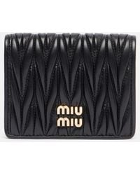 Miu Miu - Logo Matelasse Leather Wallet - Lyst