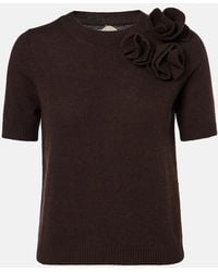 Jardin Des Orangers - Floral-Applique Wool And Cashmere Sweater - Lyst