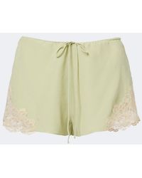 De La Vali - Elia Lace-Trimmed Crepe De Chine Shorts - Lyst