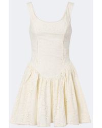 Agua Bendita - Pluma Broderie Anglaise Cotton Minidress - Lyst