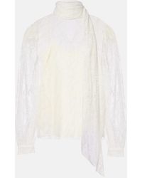 Gucci - Scarf-Detail Sheer Floral Blouse - Lyst