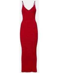 Versace - Stretch Viscose Knit Midi Dress - Lyst