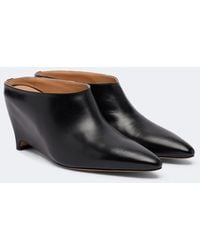 Maison Margiela - Heel-Less Leather Wedge Mules - Lyst