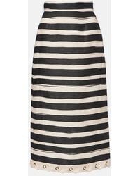 Zimmermann - Rebellion Striped Linen Midi Skirt - Lyst