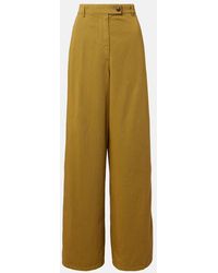 Dries Van Noten - Weite High-Rise-Hose Aus Baumwolle - Lyst