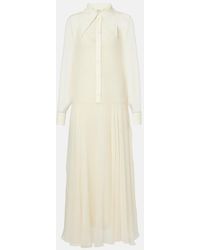 Chloé - Silk Chiffon Shirt Dress - Lyst