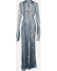 Acne Studios - Printed Sheer Midi Dress - Lyst