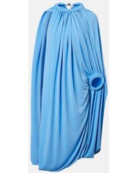 Coperni - Caped Draped Smocked Midi Dress - Lyst