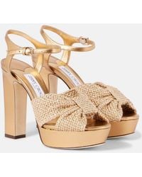 Jimmy Choo - Heloise 120 Leather Platform Sandals - Lyst