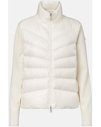 Moncler - Gepolsterte Strickjacke Aus Wolle, Damen, Größe - Lyst
