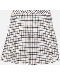 Tory Sport - Checked Pleated Jersey Tennis Skirt - Lyst