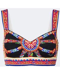 Dolce & Gabbana - Carretto Silk-Blend Crop Top - Lyst
