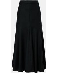 Patou - Peplum Wool-Blend Midi Skirt - Lyst