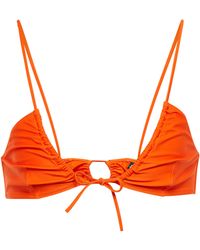 Damen Bekleidung Bademode und Strandmode Bikinis und Badeanzüge Jacquemus Kariertes Bikinioberteil le Maillot Vichy in Orange 