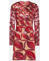 Elie Saab - Minikleid Diana Aus Tuell Mit Pailletten - Lyst