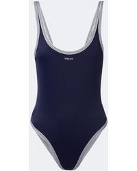 Versace - Maillot De Bain Greca A Logo Brode - Lyst