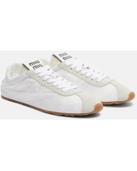 Miu Miu - Plume Suede-Trimmed Sneakers - Lyst