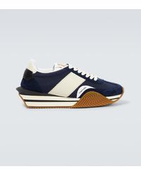 Tom Ford - Techno Canvas And Suede 'james' Sneakers - Lyst