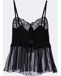 Chloé - Ruffled Silk Crepe De Chine Top - Lyst