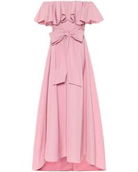 Valentino Off-shoulder Cape Gown - Purple