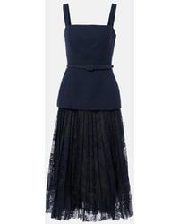 Oscar de la Renta - Cotton-Blend Tweed And Guipure Maxi Dress - Lyst
