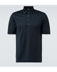 ZEGNA - Silk And Cotton Polo Shirt - Lyst