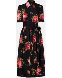 Dolce & Gabbana - Shirt-Style Midi Dress With Flared Skirt - Lyst