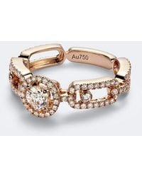 Messika - Move Link 18Kt Rose Ring With Diamonds - Lyst