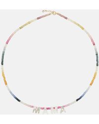 Roxanne First - Mama 9kt Gold Necklace With Mother Of Pearl And Sapphires - Lyst