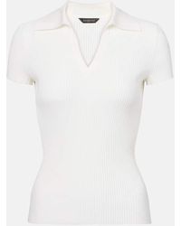 Balenciaga - Ribbed-Knit Wool-Blend Polo Sweater - Lyst