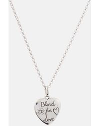 Gucci - Blind For Love Sterling Silver Necklace - Lyst