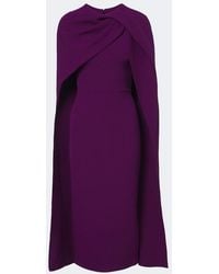 Safiyaa - Oria Caped Crepe Midi Dress - Lyst