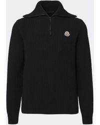 Moncler - Ribbed-Knit Virgin Wool Half-Zip Sweater - Lyst