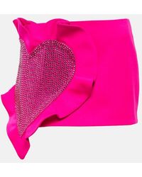 Area - Heart Ruffle Wool Miniskirt - Lyst