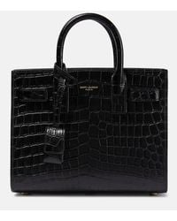 Saint Laurent - Sac De Jour Nano Croc-embossed Leather Tote Bag - Lyst
