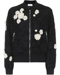 RED Valentino Bomber in macramé floreale - Multicolore